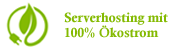 Banner: Serverbetrieb mit 100% Ökostrom